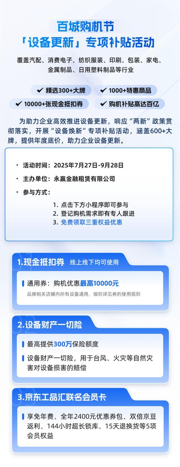 jn江南·体育官网入口政策引领效劳晋级 永赢金租“装备之家”启动“百城购机节”